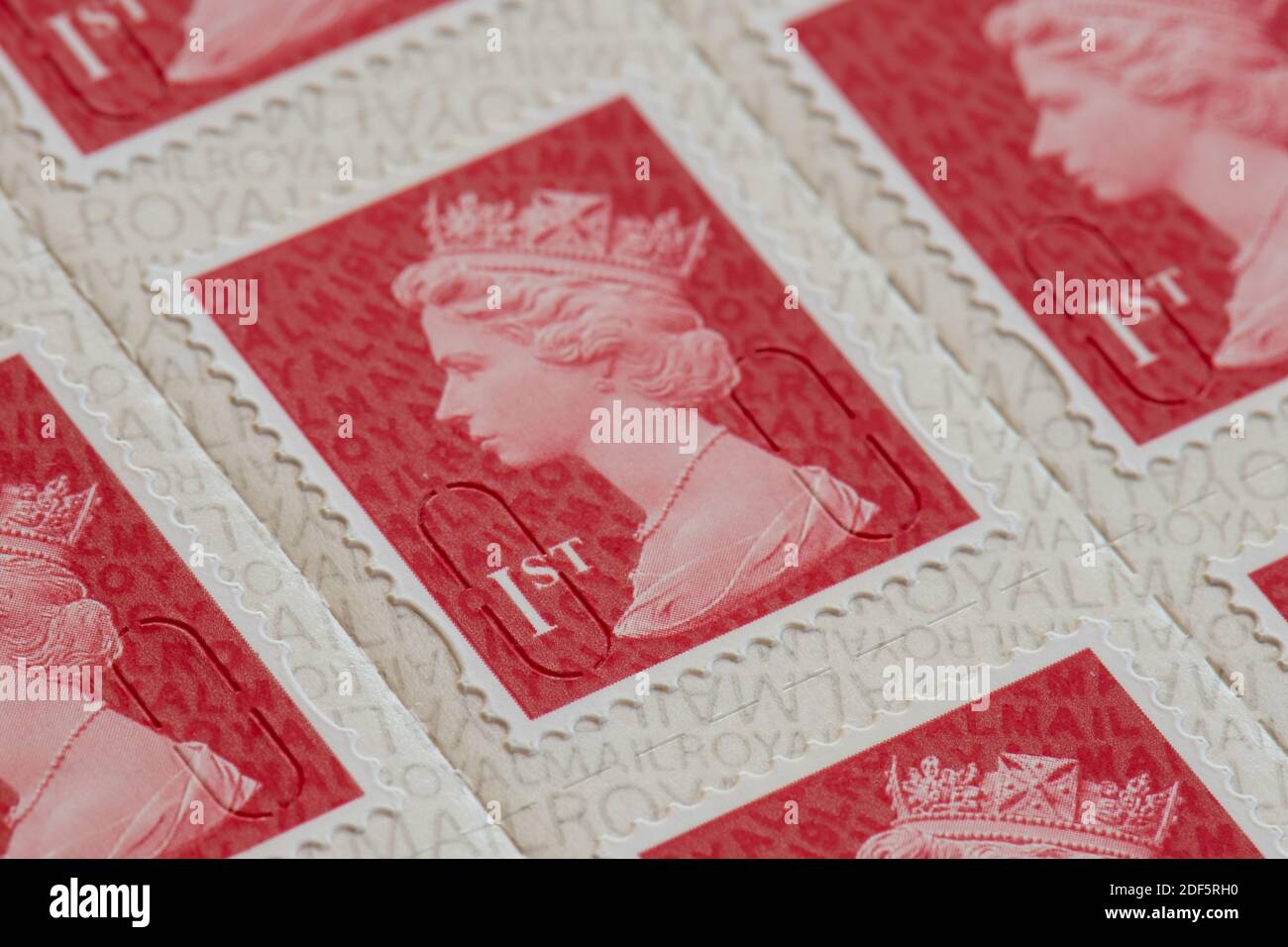 First Class stamp - UK Stock Photo