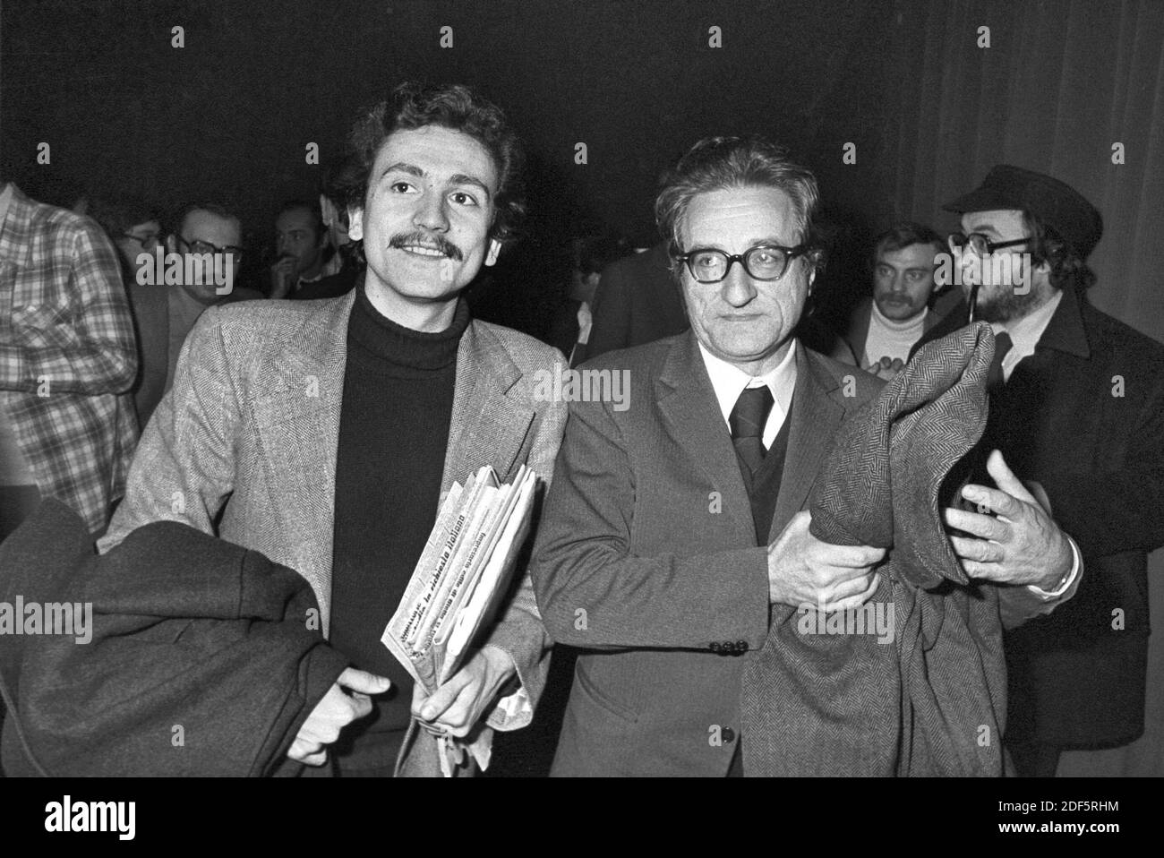 - Massimo D'Alema ed Aldo Tortorella del PCI (Partito Comunista Italiano), Roma, 1976....- Massimo D'Alema e Aldo Tortorella of PCI (Italian Communist Party), Rome, 1976 Stock Photo