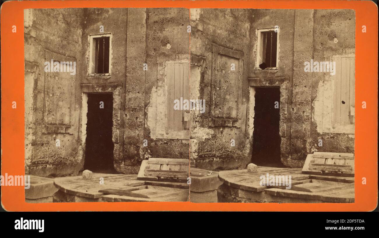 The Dungeon in the Old Spanish Fort, from which, Wild Cat, a celeberated Seminole Indian, made his escape., still image, Stereographs, 1850 - 1930 Stock Photo