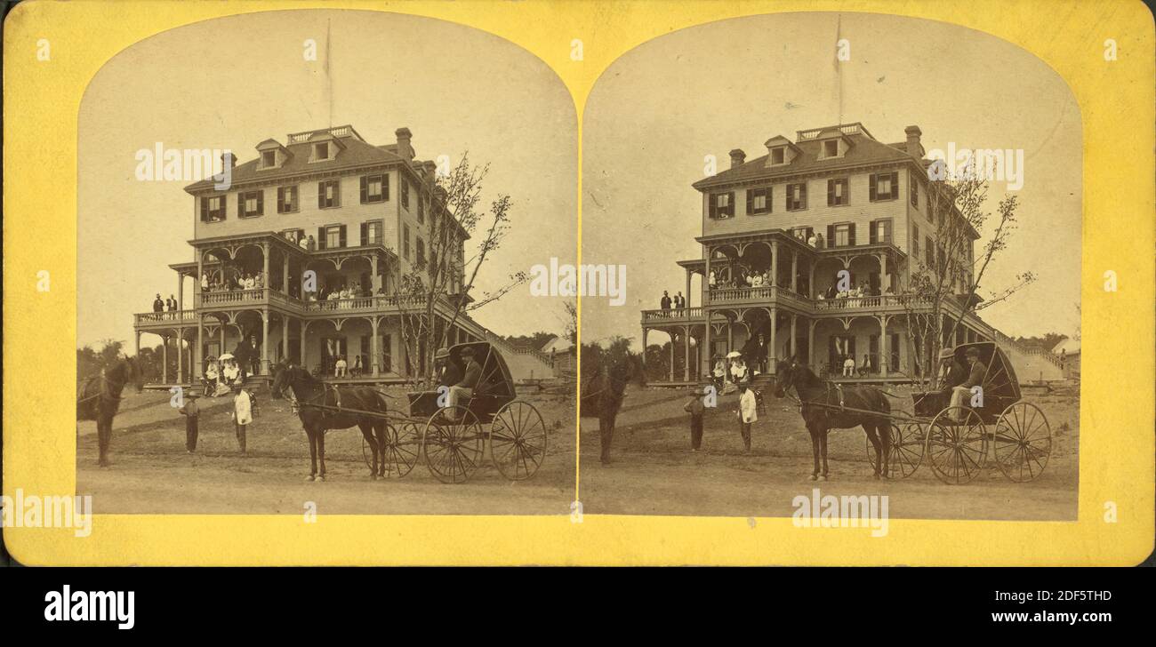 Ocean view house, Pigeon Cove., still image, Stereographs, 1850 - 1930, Procter Brothers Stock Photo