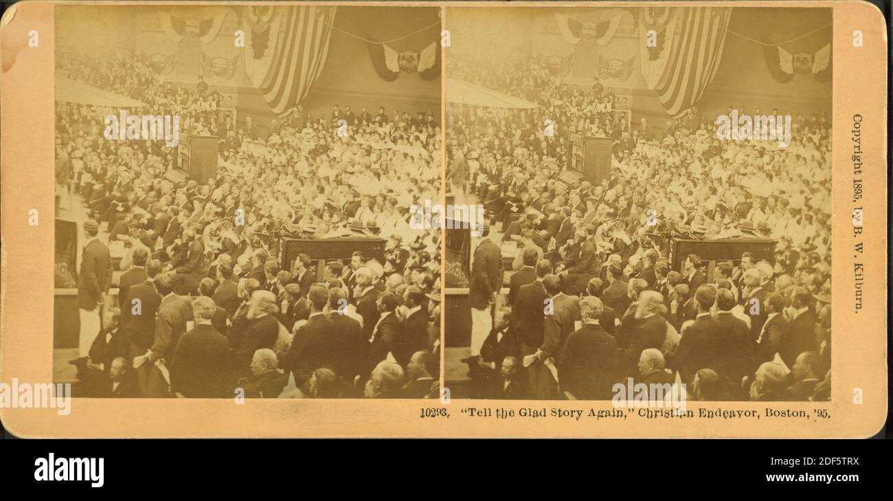 Tell the glad story again,' Christian Endeavor, Boston '95., still image, Stereographs, 1895, Kilburn, B. W. (Benjamin West) (1827-1909 Stock Photo
