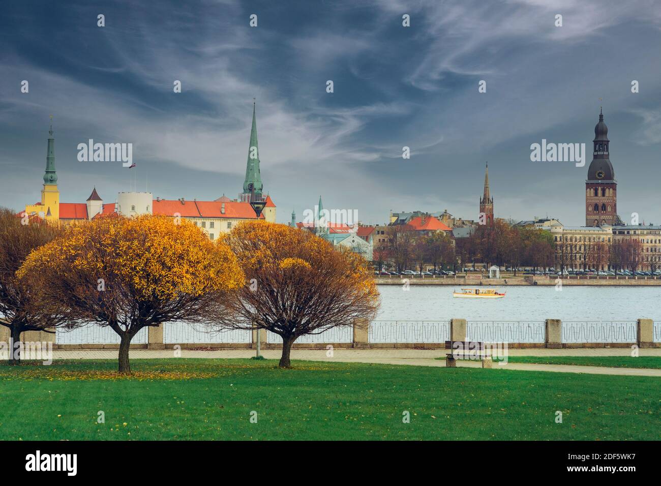 View of the Old Town of Riga in autumn Stock Photo