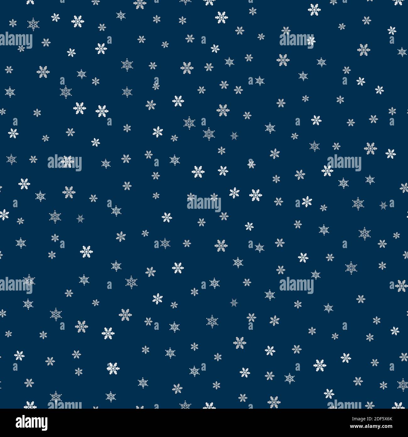Dark blue vector  seamless background with hand drawn  snowflakes Stock Vector