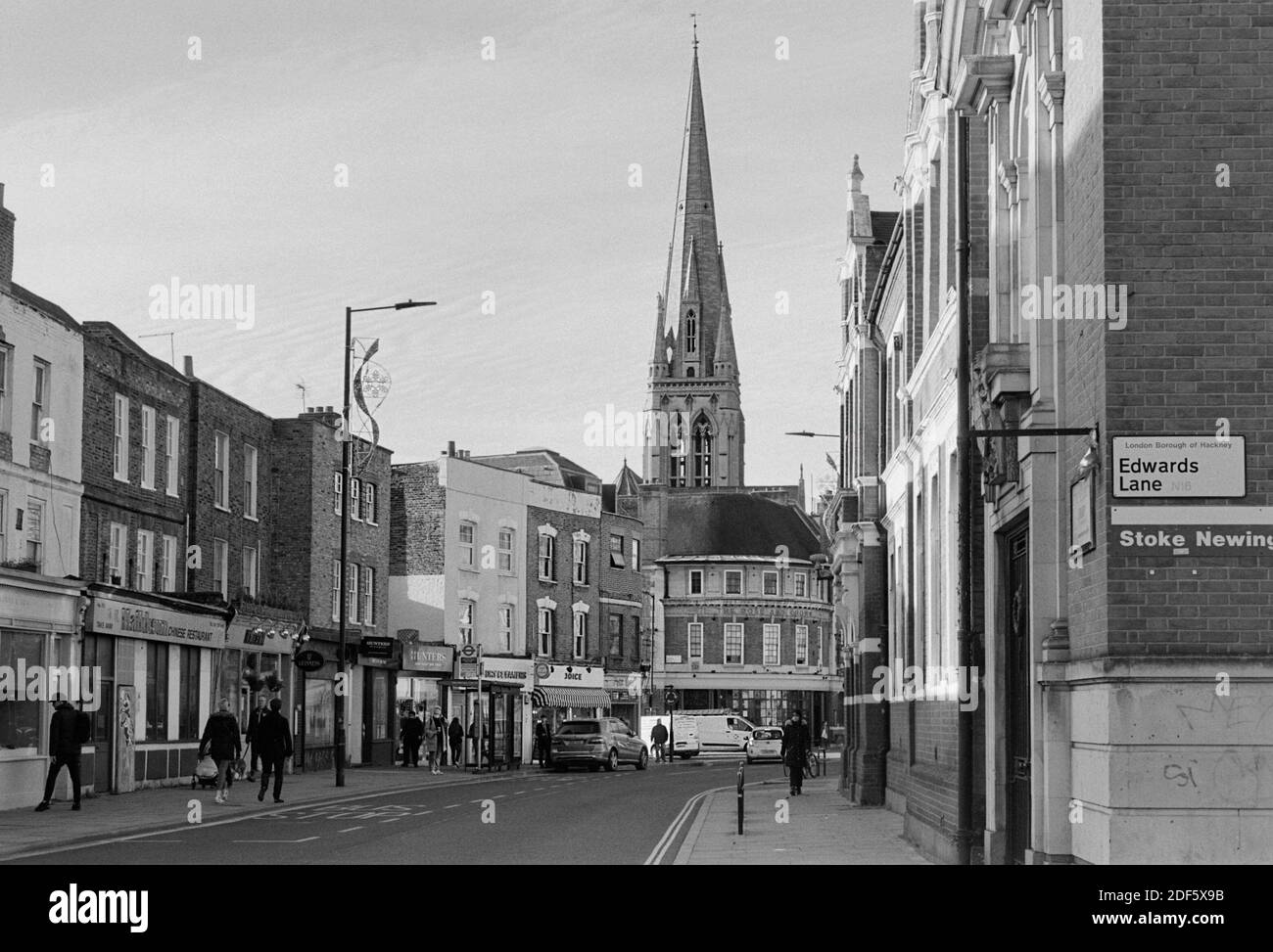 Stoke Newington Church Street, in the Borough of Hackney, London UK, in December 2020 Stock Photo