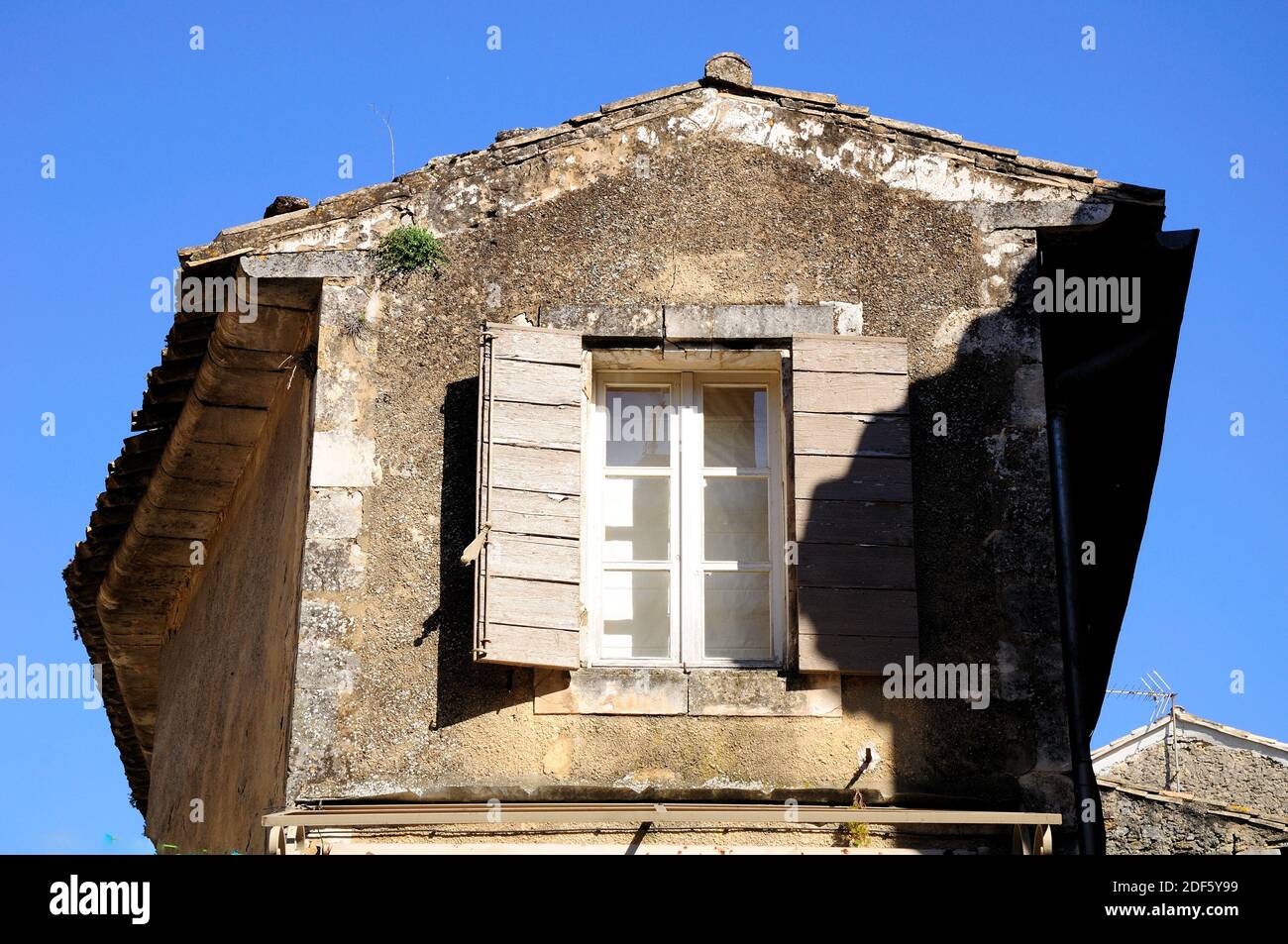Open window of French house with wooden shutters Stock Photo - Alamy