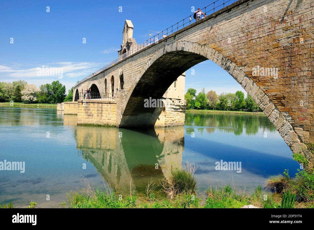 Half ruined bridge of Avignon. Provance. France. Stock Photo