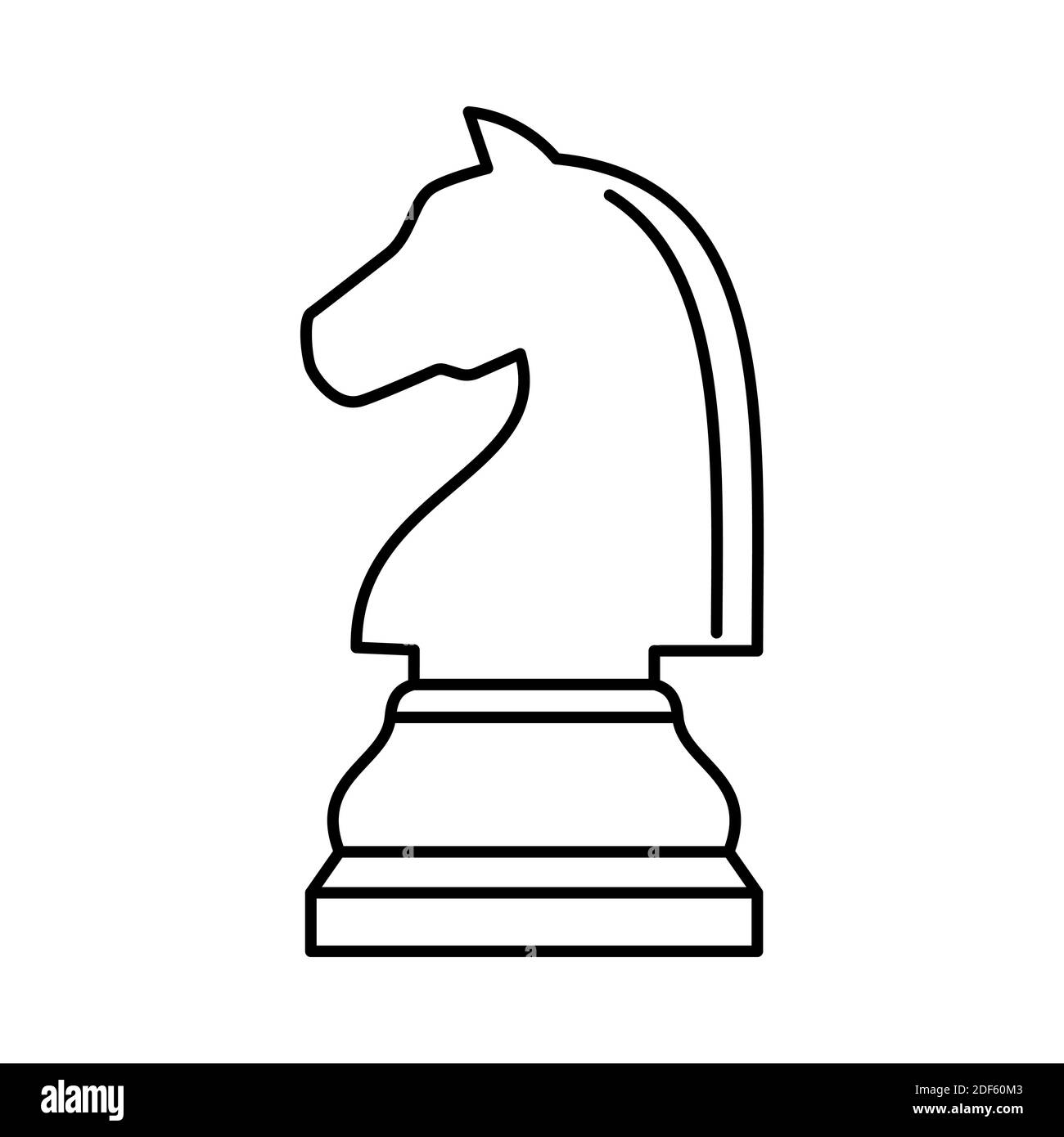 Illustration of horse chess pieces, black and white