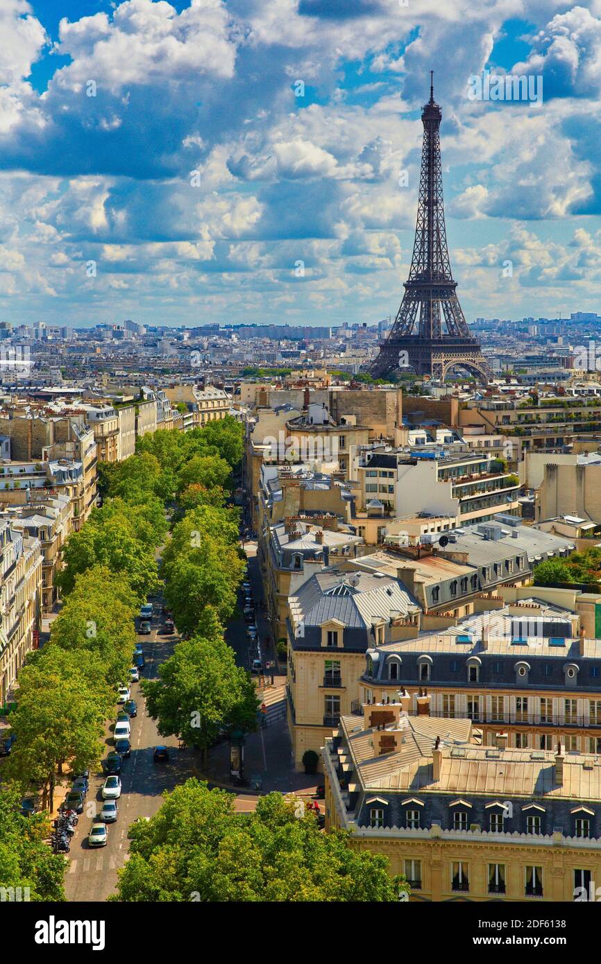 Eiffel Tower. View from the Arc de Triomphe. Paris. France. Europe Stock Photo Alamy