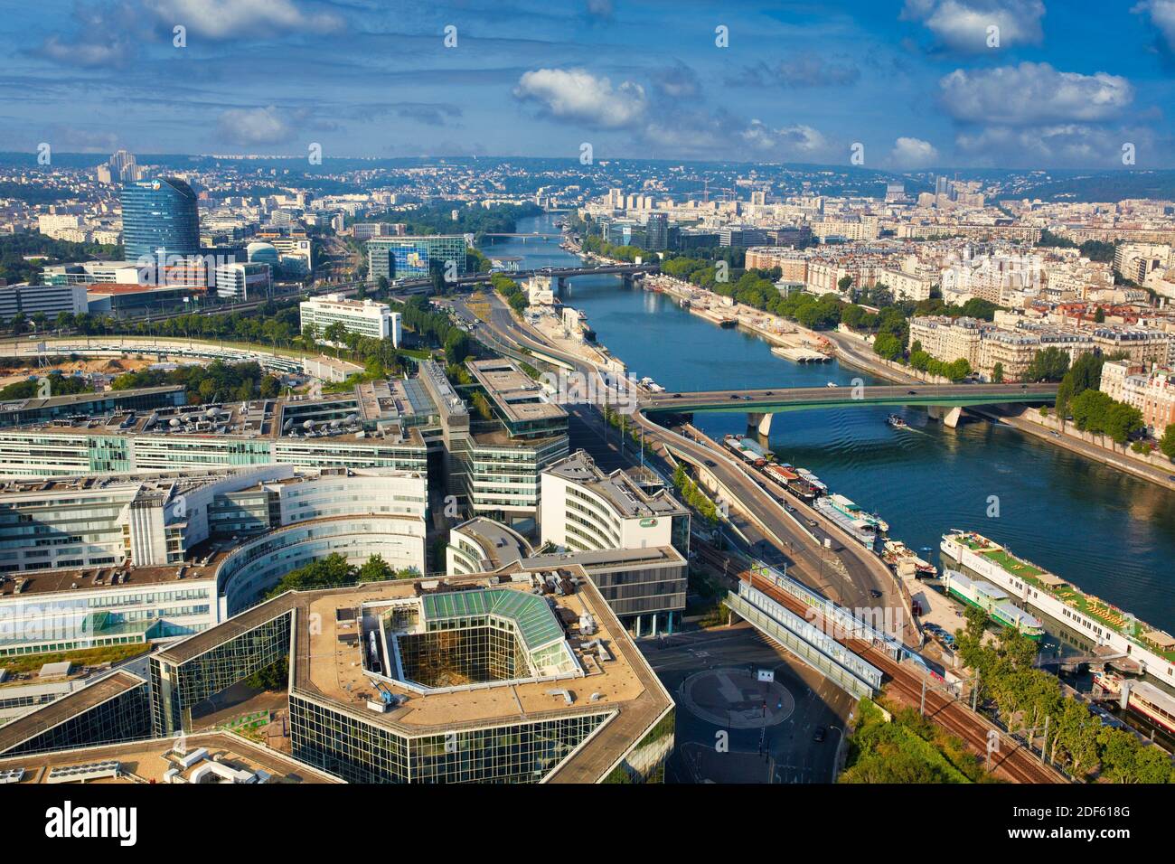 View from Ballon de Paris. Parc André Citroën. Seine river. Paris. France  Stock Photo - Alamy