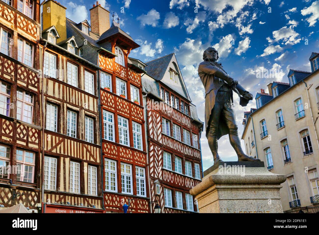 Leperdit statue, Champ-Jacquet square, Rennes, Bretagne, Brittany, France Stock Photo
