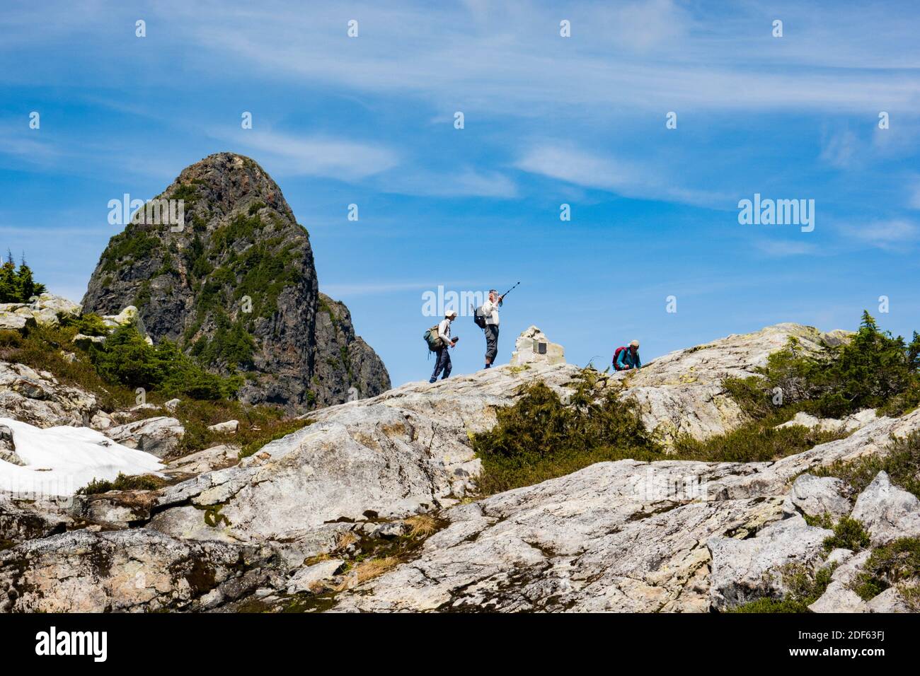 Hikers in Golden Ears Provincial Park, British Columbia, Canada. Stock Photo