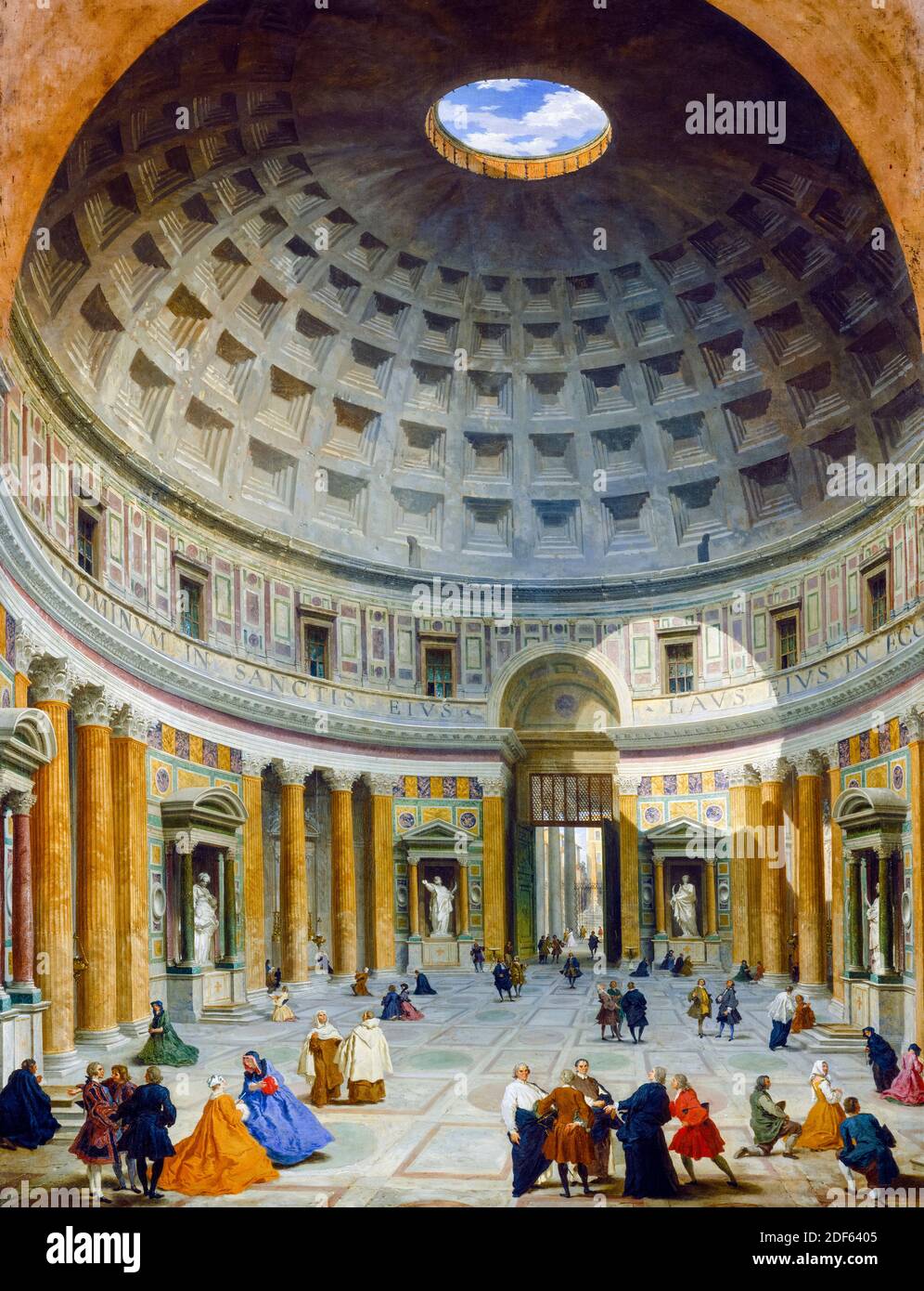 Interior of the Pantheon, Rome, painting by Giovanni Paolo Panini, circa 1734 Stock Photo