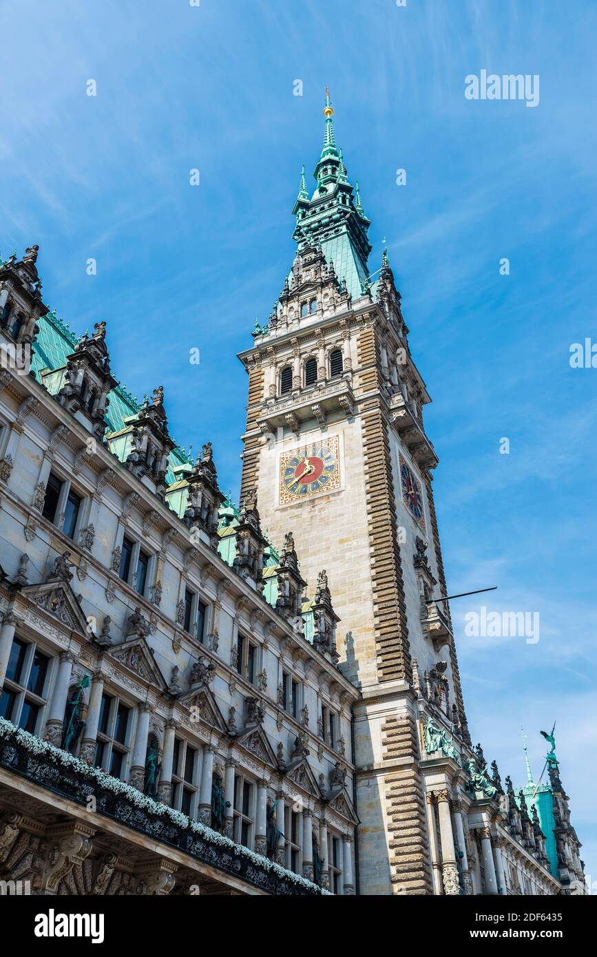 Facade of the Hamburg City Hall in the center of Hamburg, Germany Stock ...