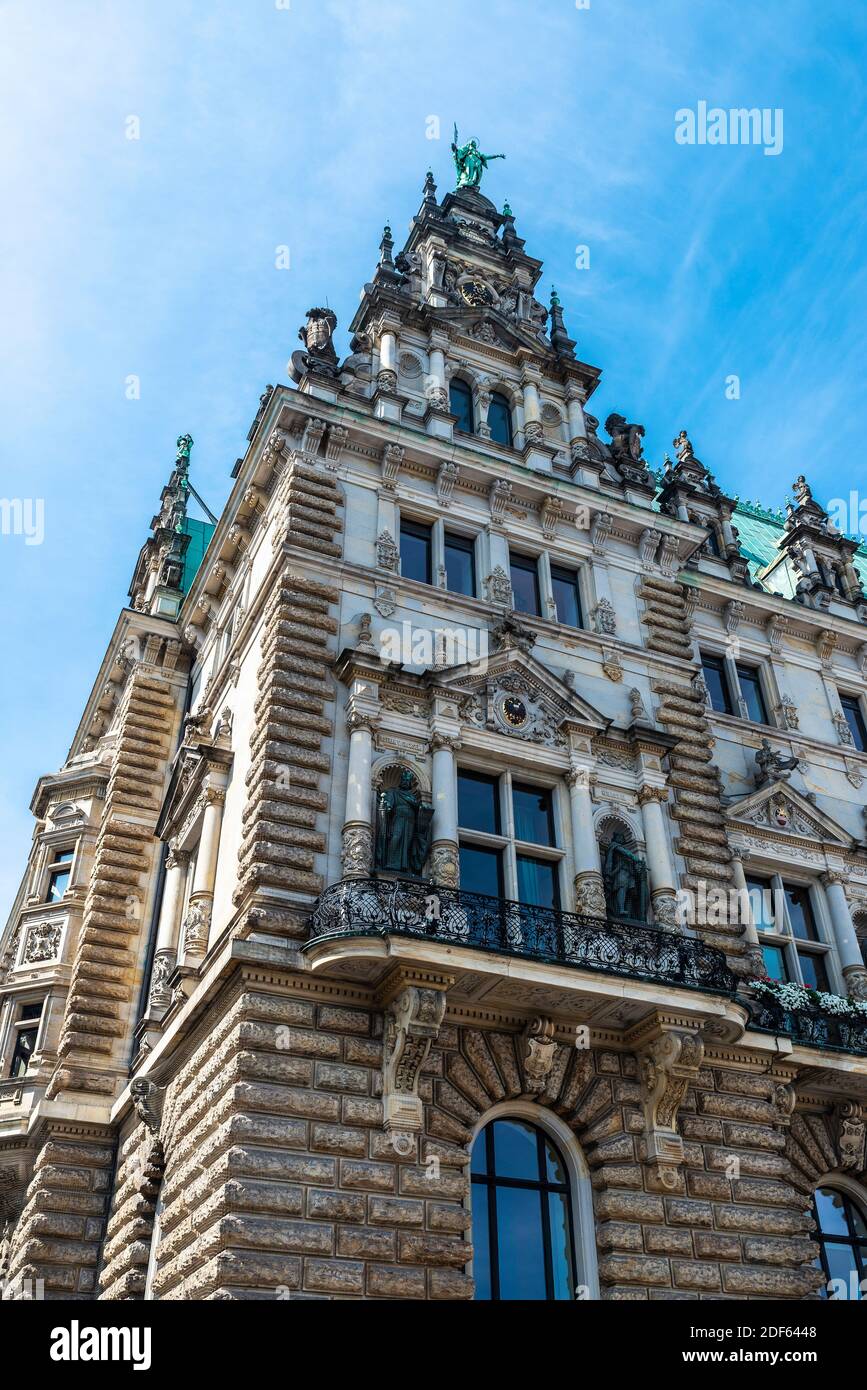 Facade of the Hamburg City Hall in the center of Hamburg, Germany Stock ...