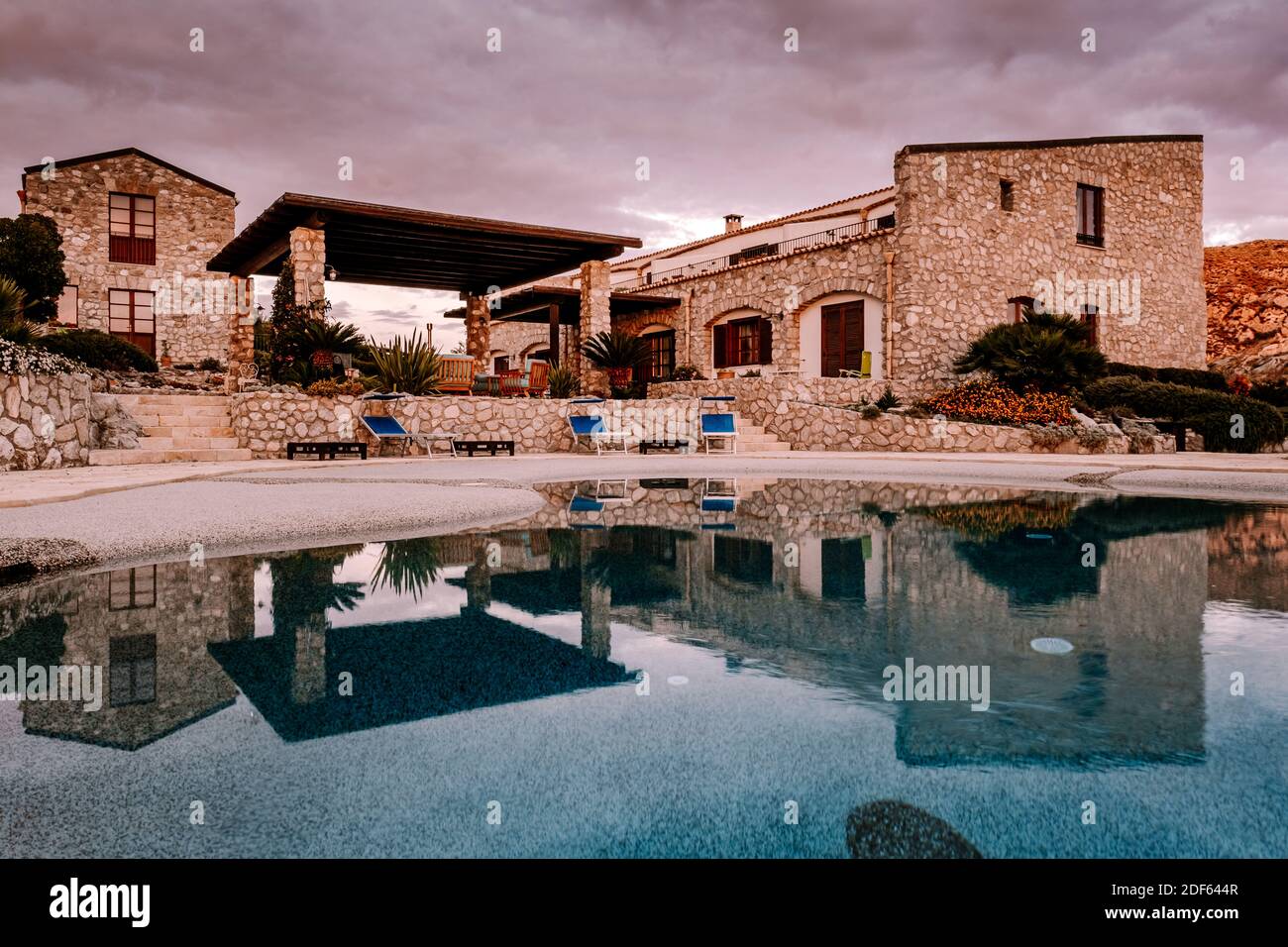 Agriturismo bed and breakfast at Sicily Italy, beautiful historical old  farm renovated as BB Sicilia Stock Photo - Alamy