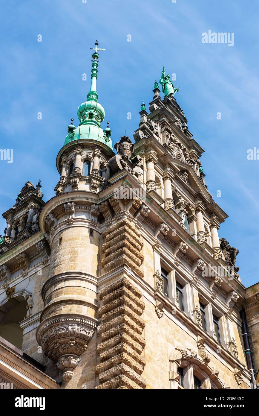Facade of the Hamburg City Hall in the center of Hamburg, Germany Stock ...