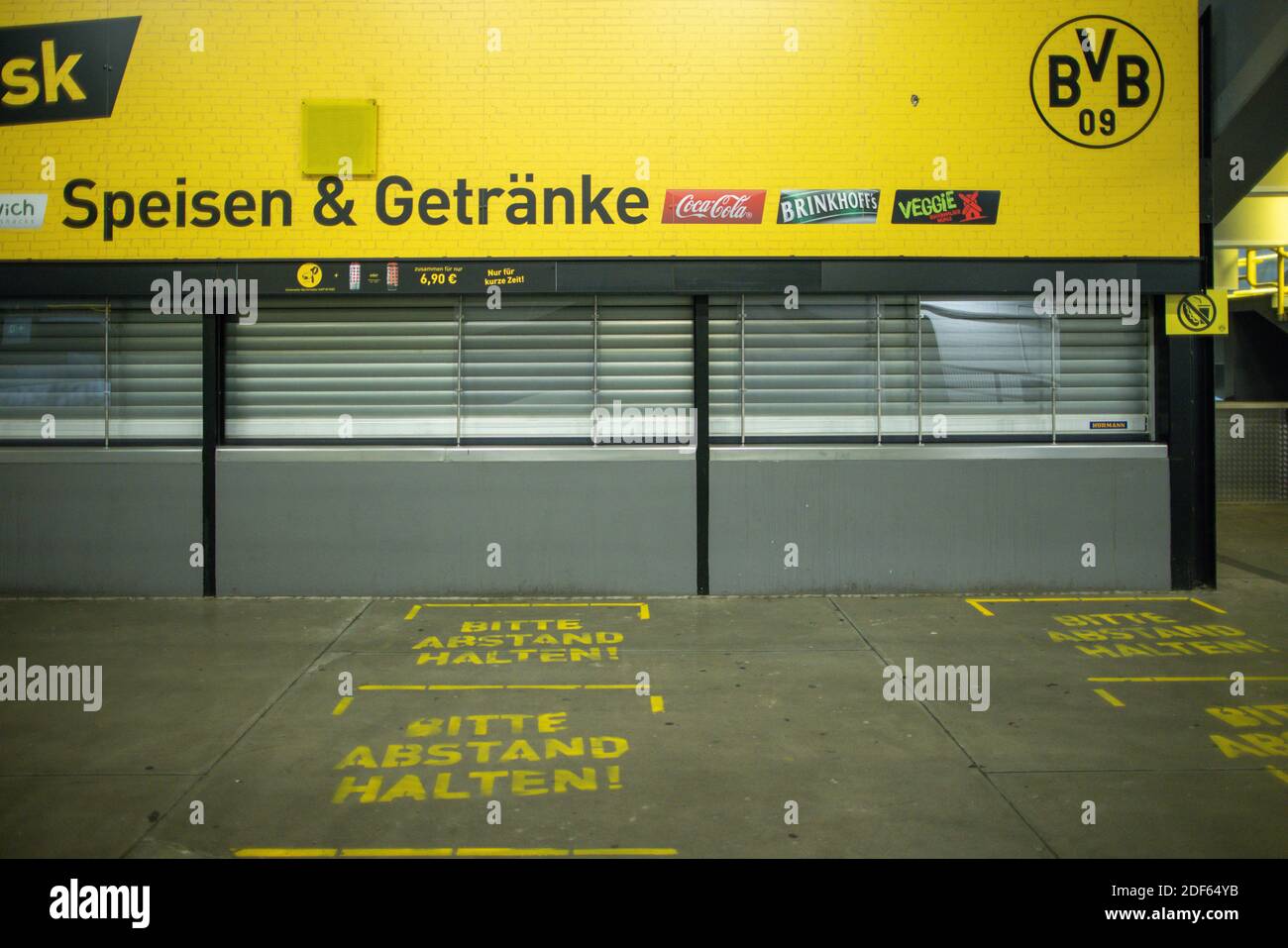 Leere Gänge trotz Spieltag  Empty corridors despite matchday  Borussia Dortmund - Lazio Rom 02.12.2020, Fussball,  1. Bundesliga, Saison 2020/21  Foto Stock Photo
