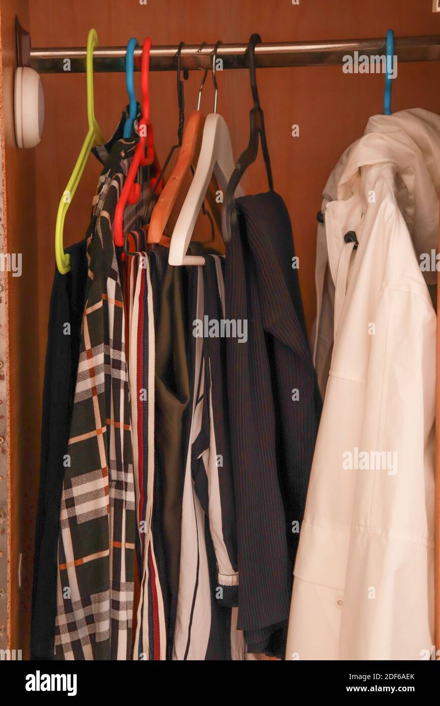 Clothes on the hanger, in the closet, fashion Stock Photo Alamy