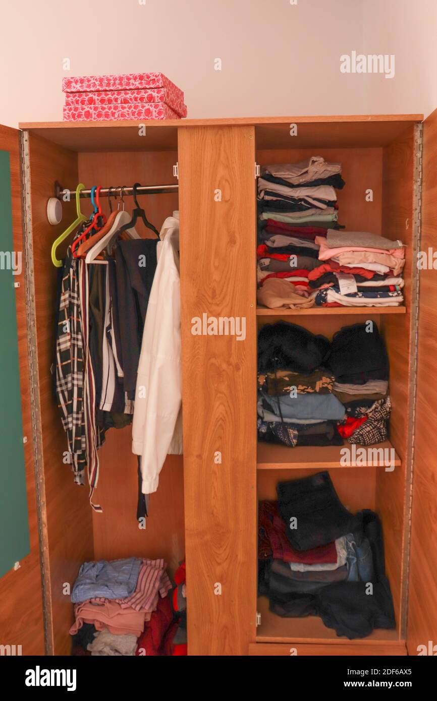 Clothes on the hanger, in the closet, fashion Stock Photo Alamy