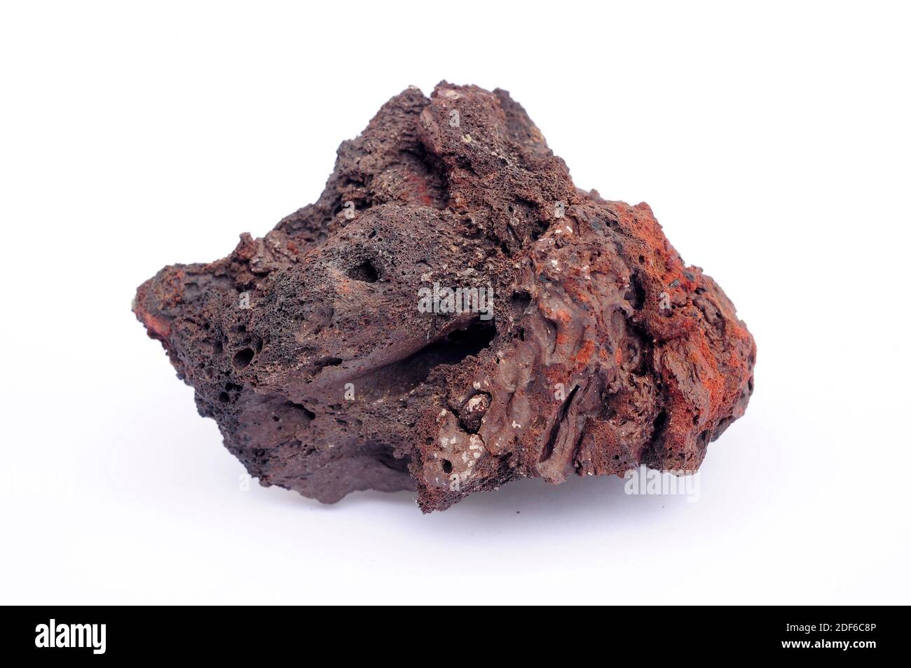 Lava rock sort aa. This sample comes from Lanzarote Island, Canary Islands, Spain. Stock Photo