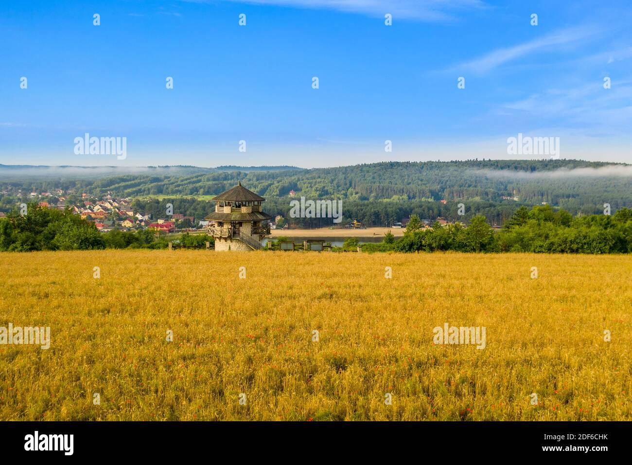observation tower in Krasnobrod - Lubelskie, Poland Stock Photo
