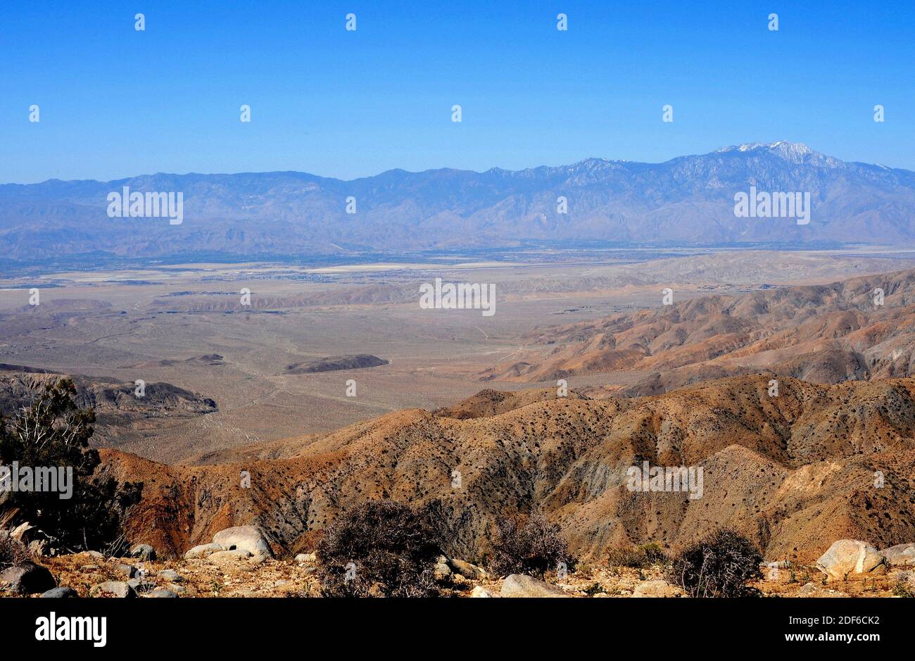 San Andreas fault is a continental transformer fault from Joshua Tree National Park. California, USA. Stock Photo