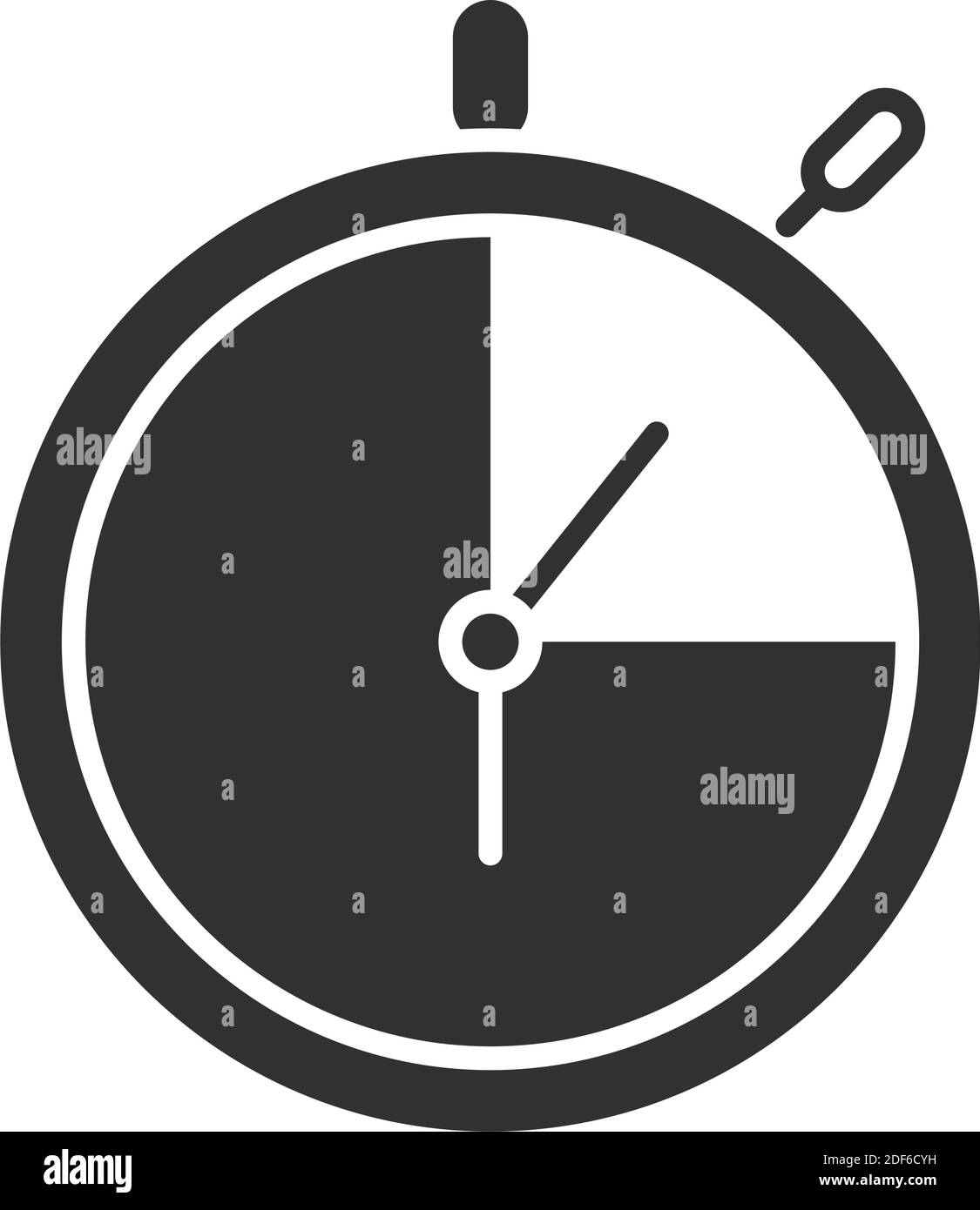 chronometer clock timer vector illustration silhouette icon Stock ...