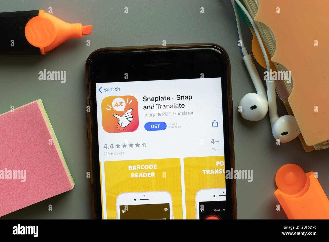 New York, USA - 1 December 2020: Snaplate mobile app icon on phone ...