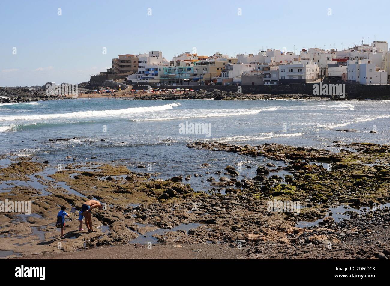 Banaderos beach and village. Arucas neighborhood. Gran Canaria, Las Palmas, Canary Islands, Spain. Stock Photo