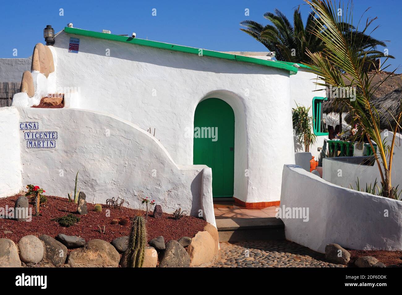 Tradicional house. Punta Papagayo, Los Ajaches, Lanzarote Island, Las Palmas, Canary Islands, Spain. Stock Photo