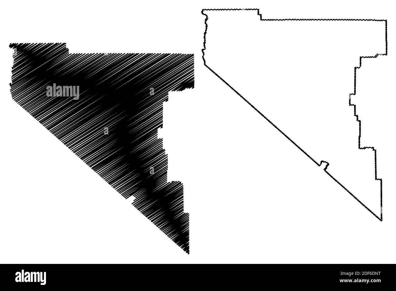 Douglas County, Nevada (U.S. county, United States of America, USA, U.S., US) map vector illustration, scribble sketch Douglas map Stock Vector