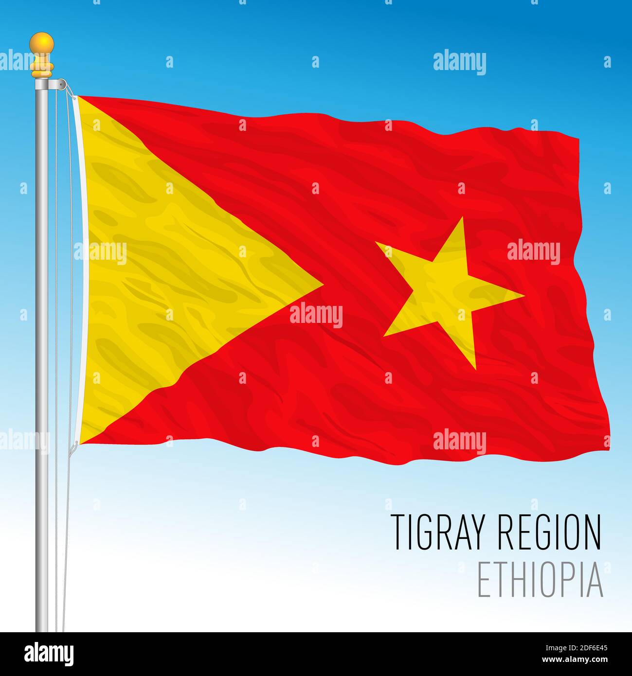 Tigray regional flag, Republic of Ethiopia, vector illustration Stock