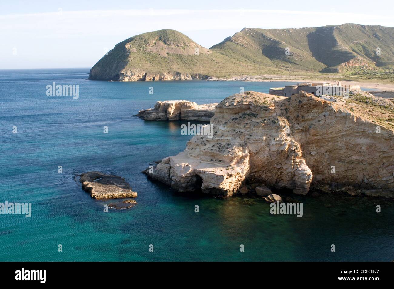 Castillo De San Ramon And El Playazo De Rodalquilar With Punta De La Polacra At Background Cabo