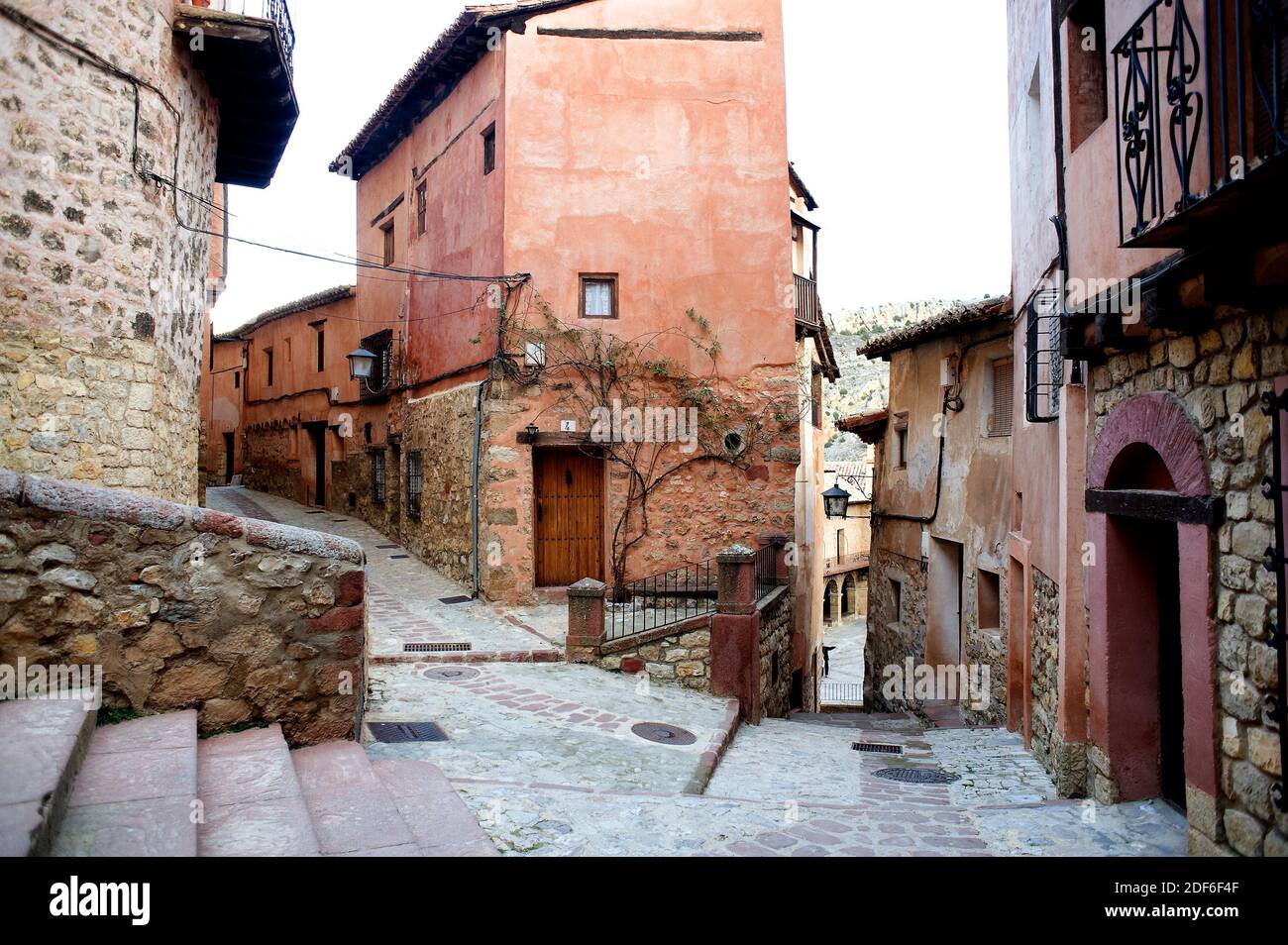Albarracin, streets. Teruel province, Aragon, Spain. Stock Photo