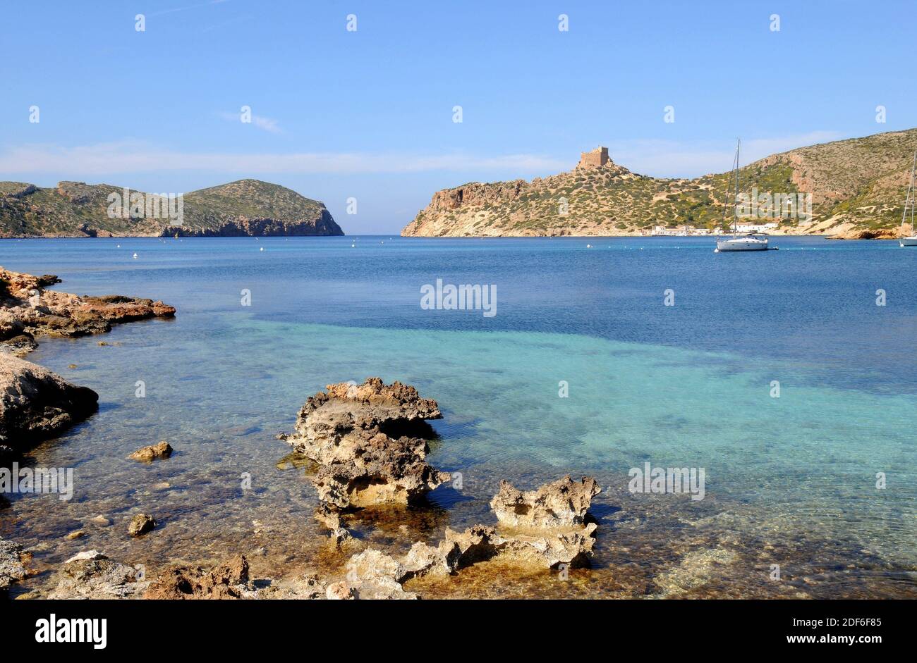 Cabrera Archipelago National Park, Natural harbor. Majorca, Balearic Islands, Spain Stock Photo