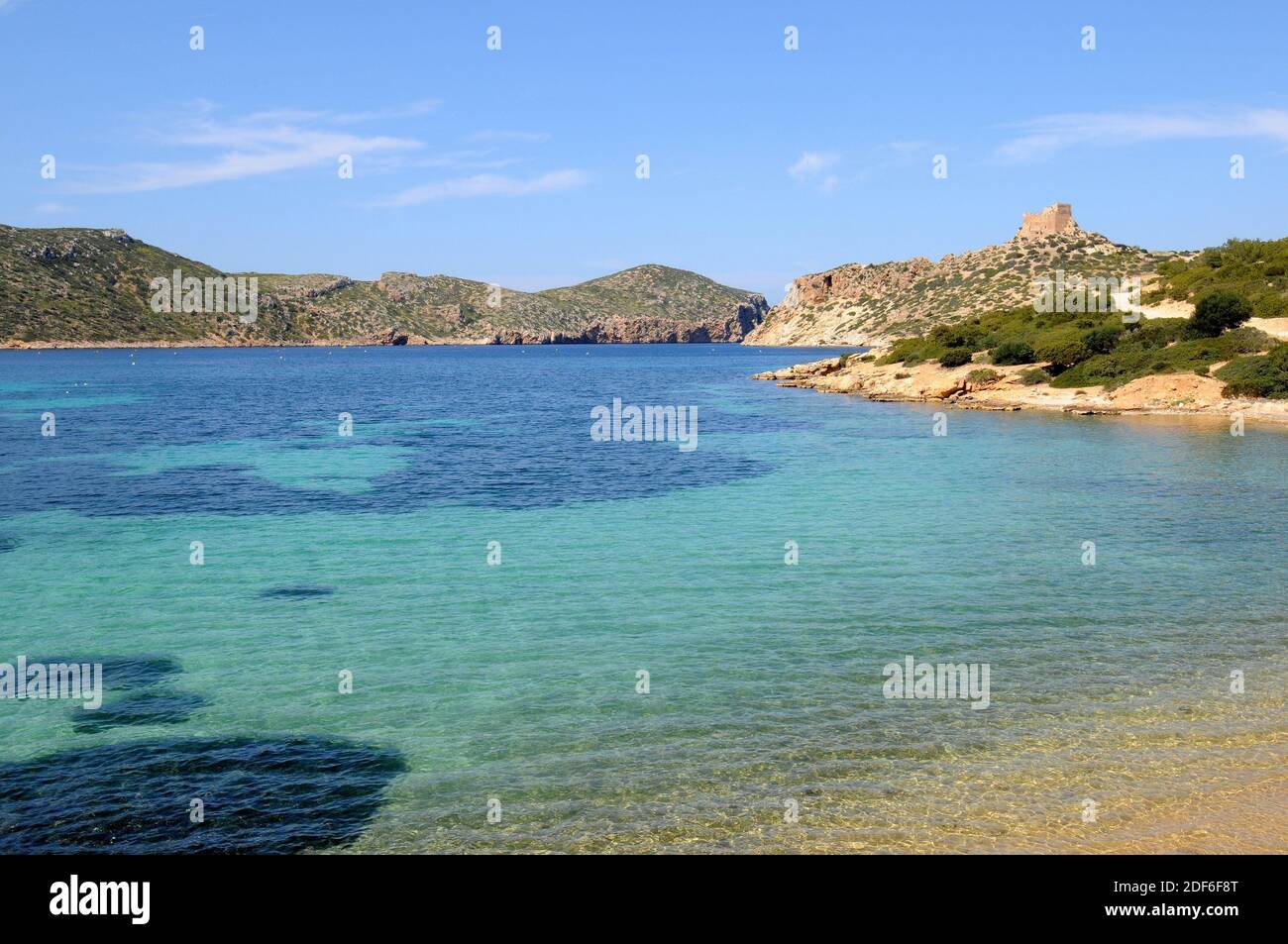 Cabrera Archipelago National Park, Natural harbor. Majorca, Balearic Islands, Spain. Stock Photo