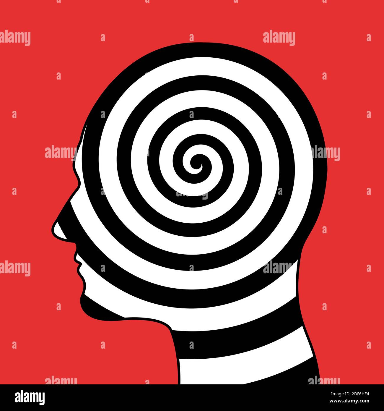 Hypnotic spiral in the head hypnosis, psychosis, psychologic disorder