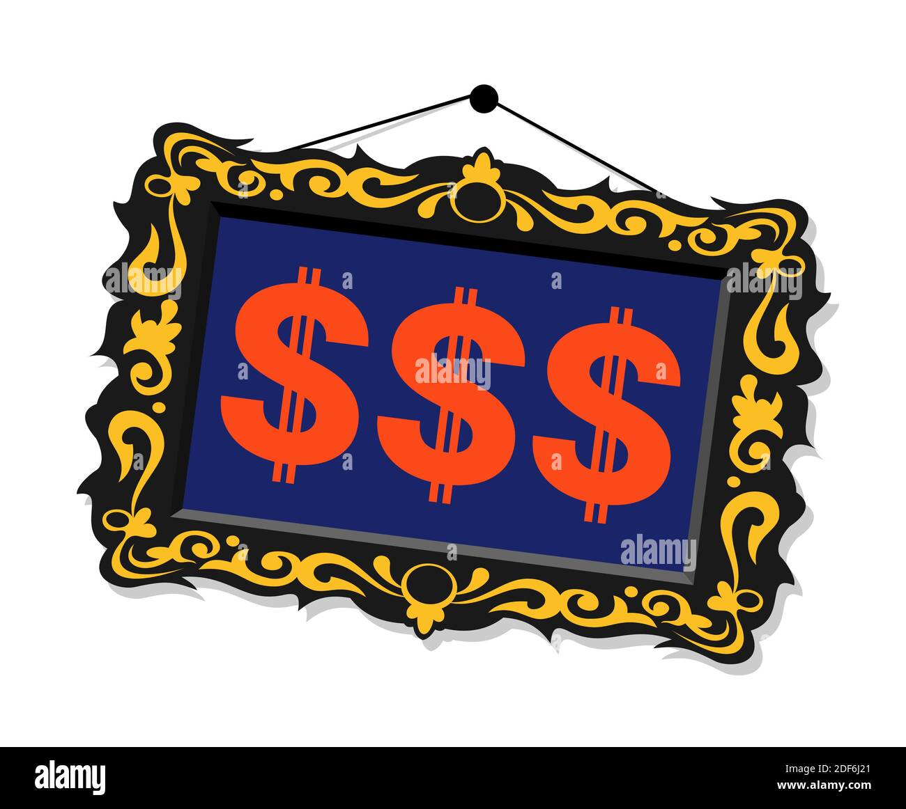 Price and value of art and artwork abstract painting with symbol of