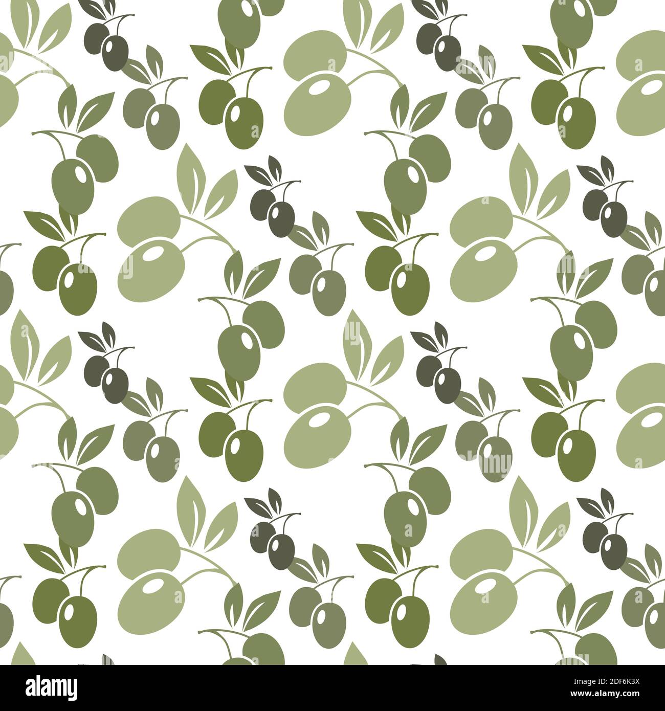 Seamless vector pattern with ink hand drawn olive tree twigs isolated ...