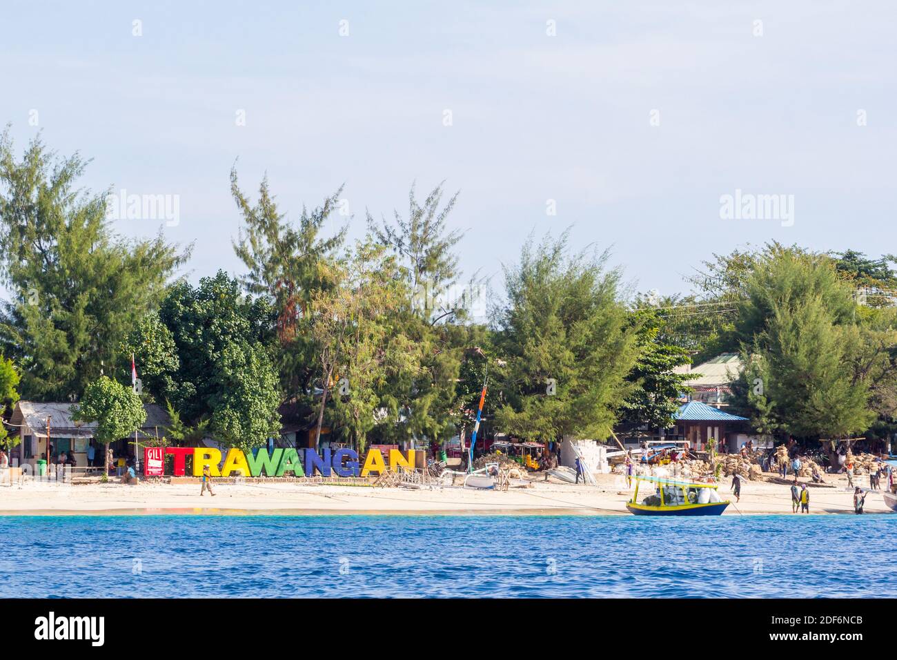Popular beach off Gili Trawangan in Lombok, Indonesia Stock Photo