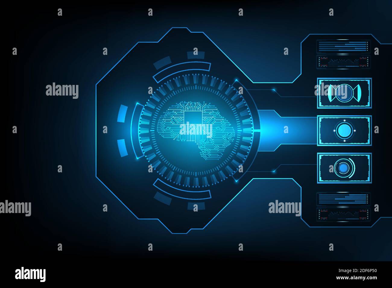 Brain Artificial Intelligence Brain Circuit In Hud Technology Concept