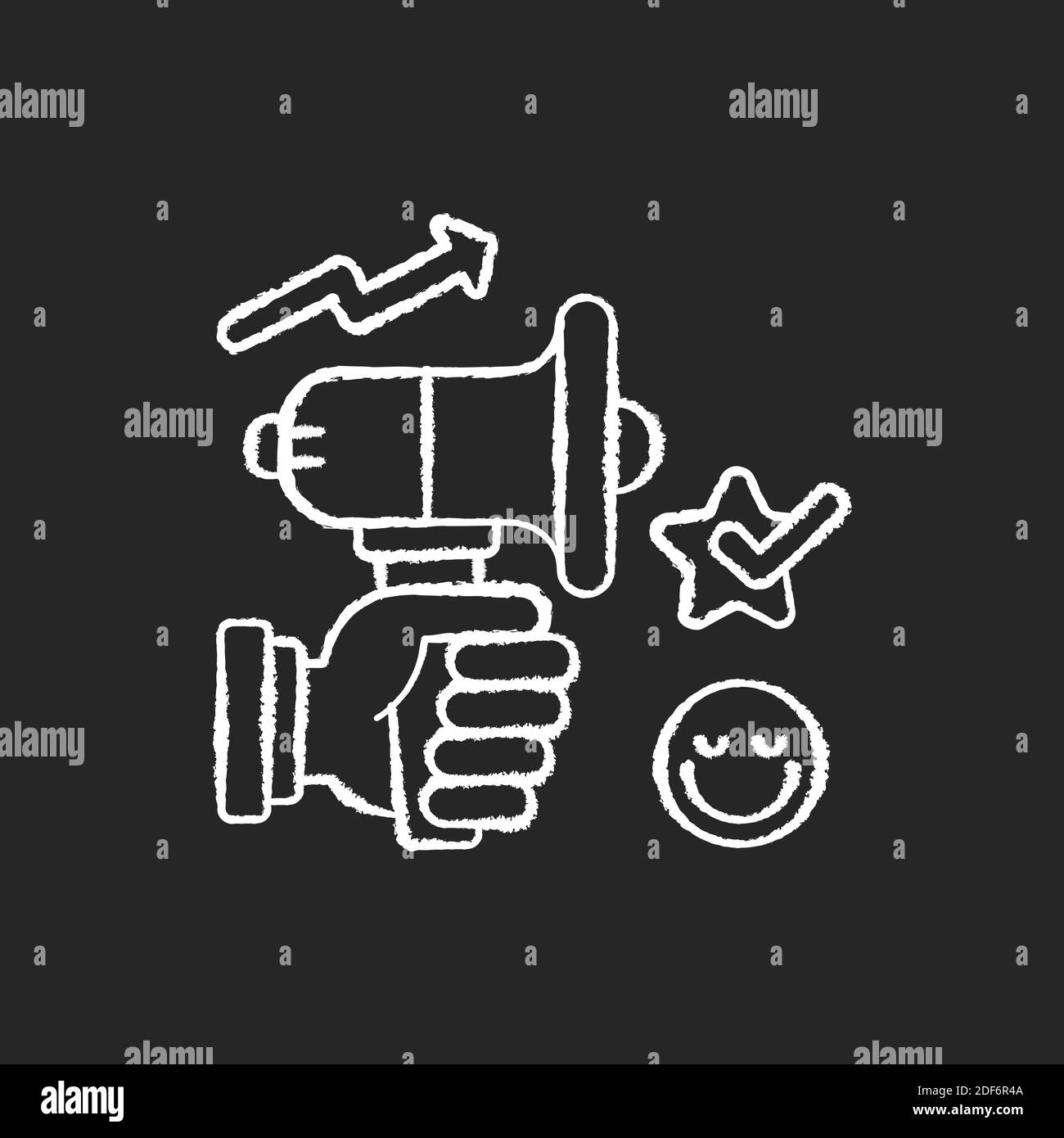 Advertising business chalk white icon on black background Stock Vector ...
