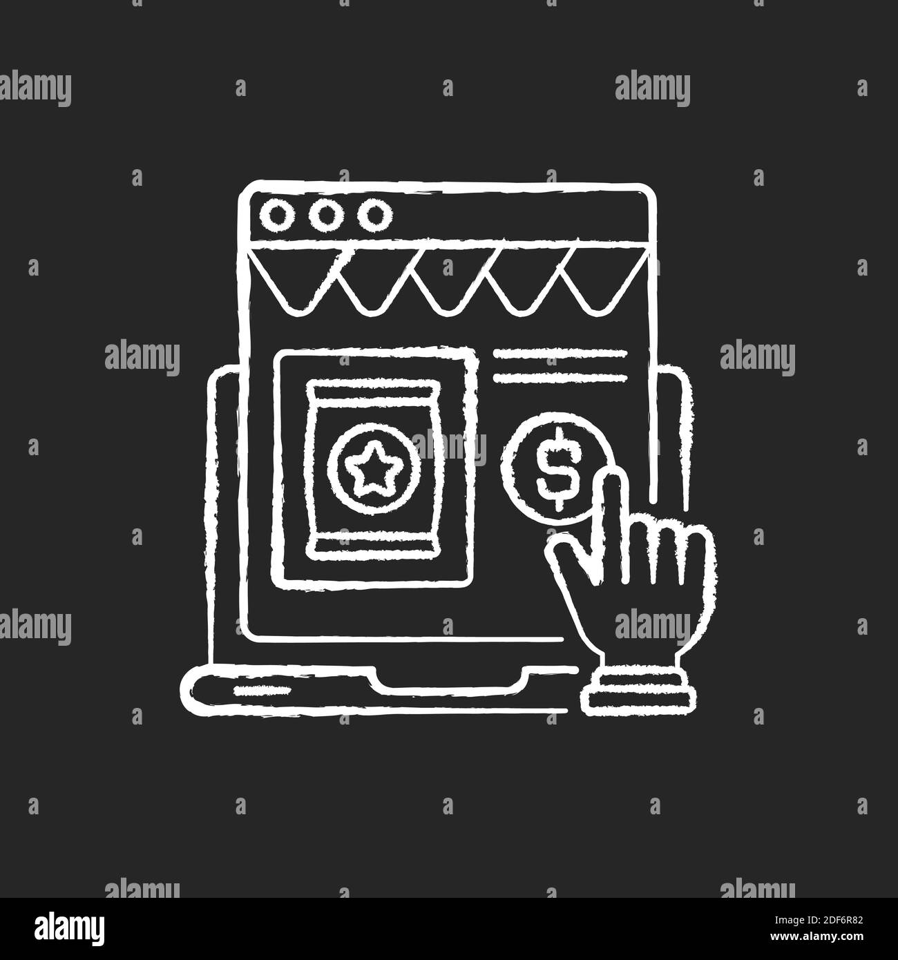 Ecommerce chalk white icon on black background Stock Vector Image & Art ...