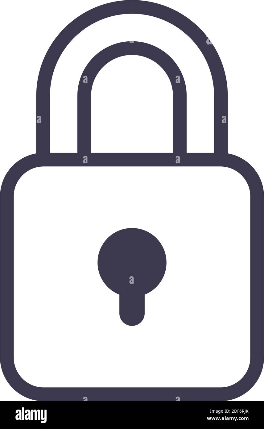 Padlock line style icon design of Security lock and access theme Vector ...