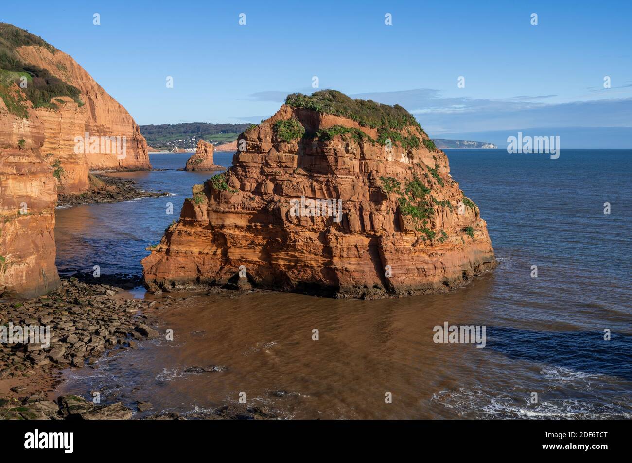 Ladram Bay Rocks in Devon in England Stock Photo