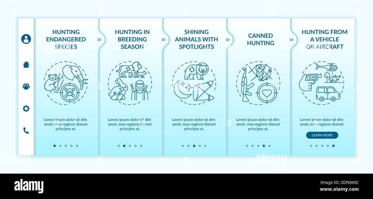 negative effects of hunting onboarding vector template stock 