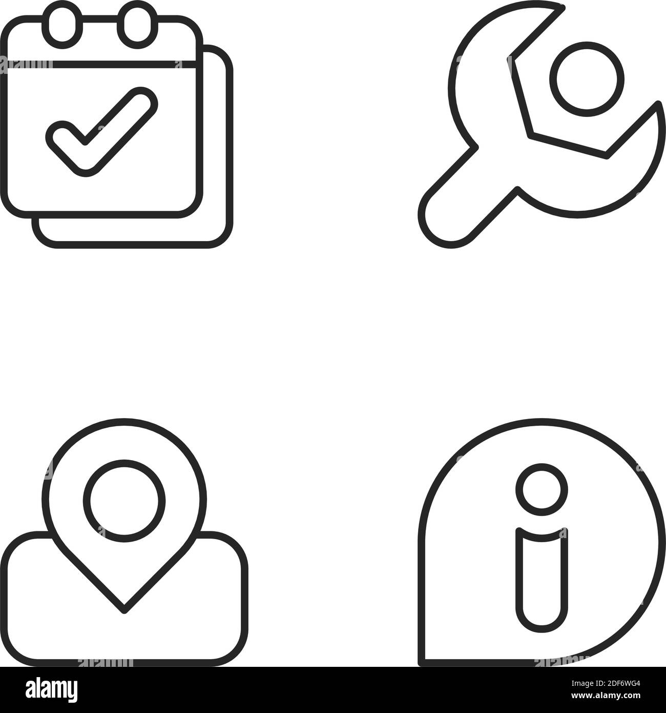 Smartphone interface pixel perfect linear icons set Stock Vector Image ...