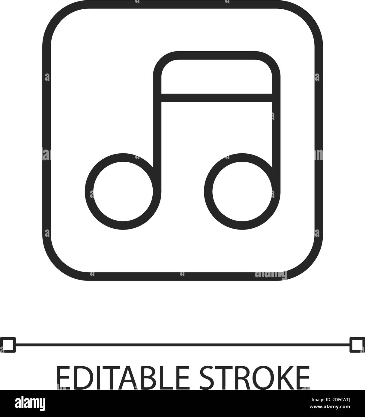 Music app pixel perfect linear icon Stock Vector