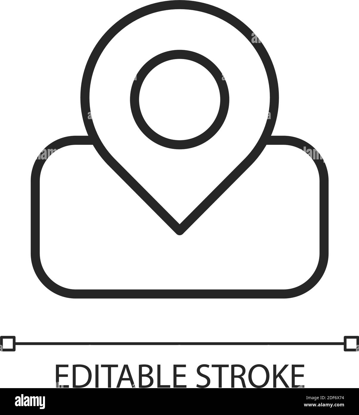 Maps app pixel perfect linear icon Stock Vector