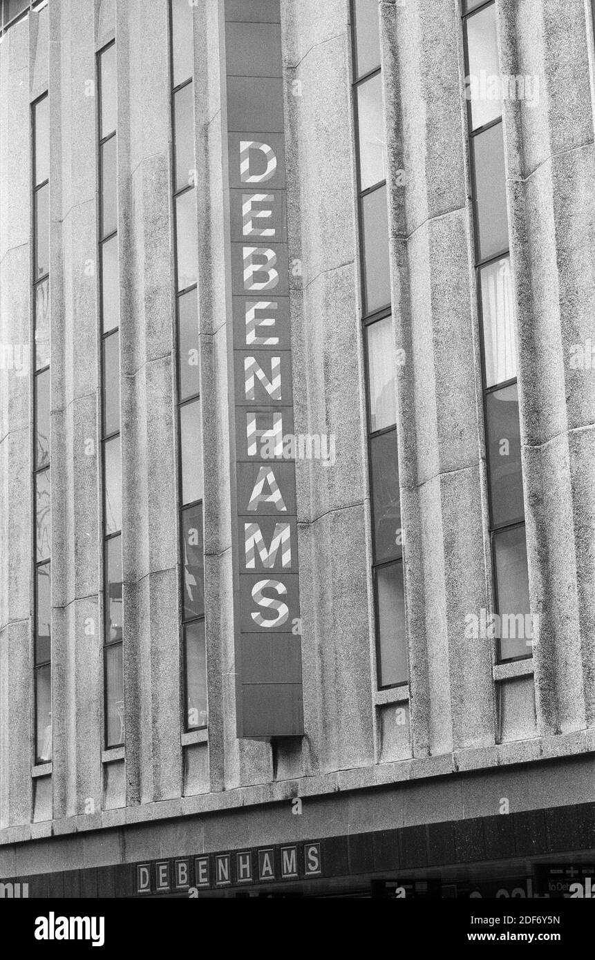 Debenhams shop sign. 1978 Stock Photo Alamy